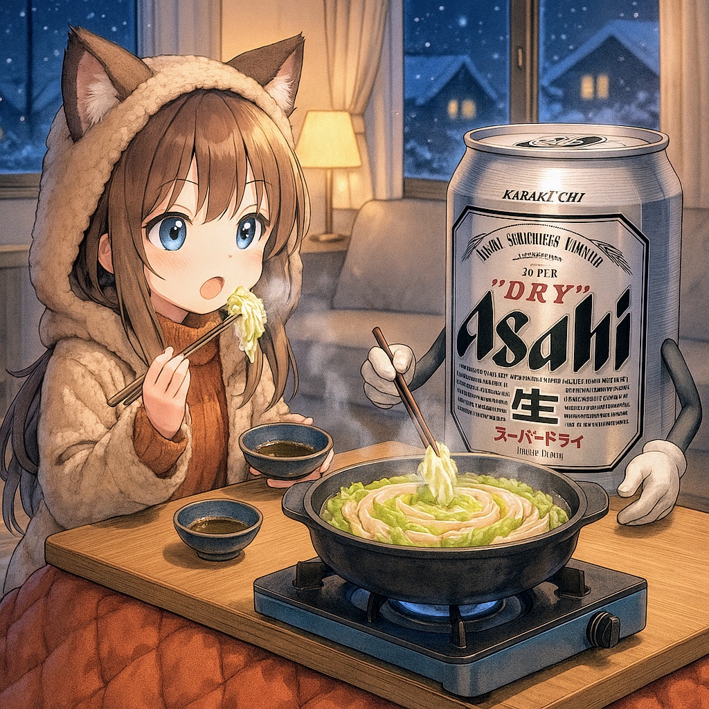 ミルフィーユ鍋を食べる小さな女の子