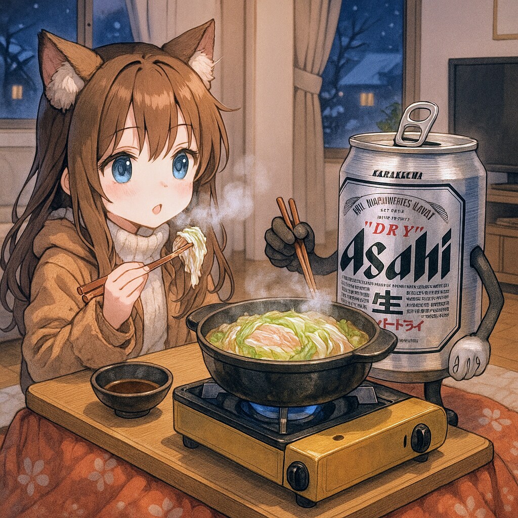 ミルフィーユ鍋を食べる小さな女の子