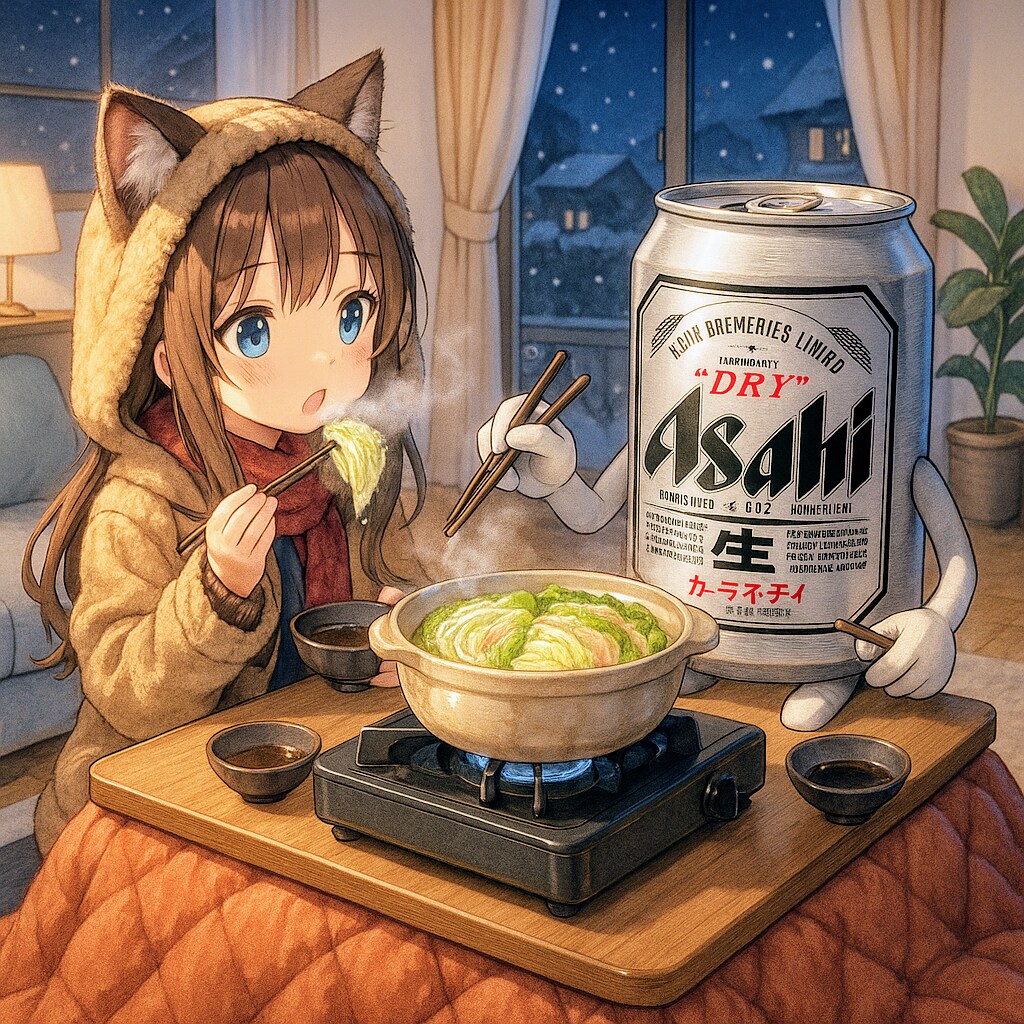 ミルフィーユ鍋を食べる小さな女の子