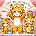 ちちぷい３周年をお祝いする虎娘ちゃん 2枚目