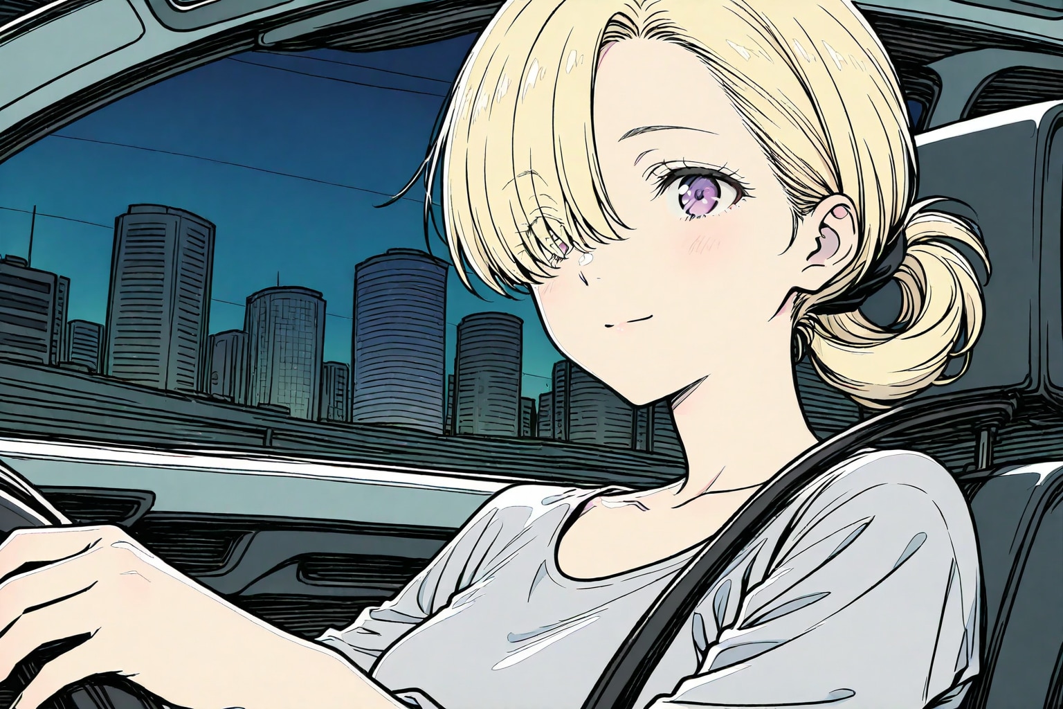 夜のドライブ | の人気AIイラスト・グラビア