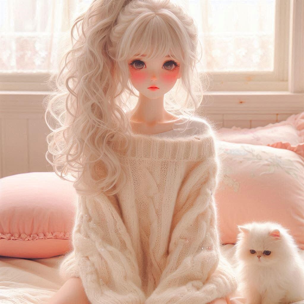 ペルシャ猫と女性