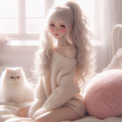 ペルシャ猫と女性