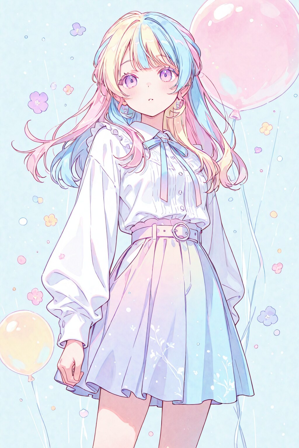春色少女と風船