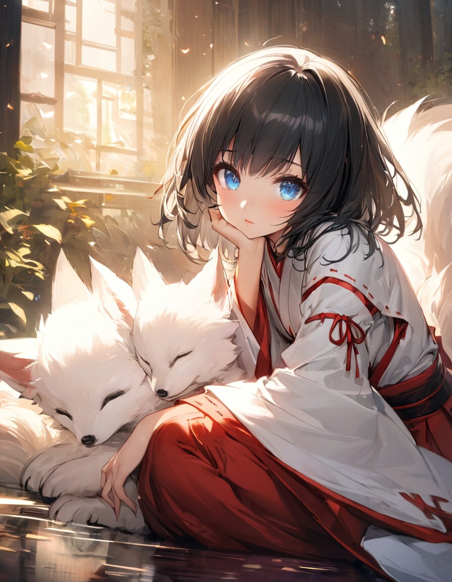 狐巫女 | の人気AIイラスト・グラビア