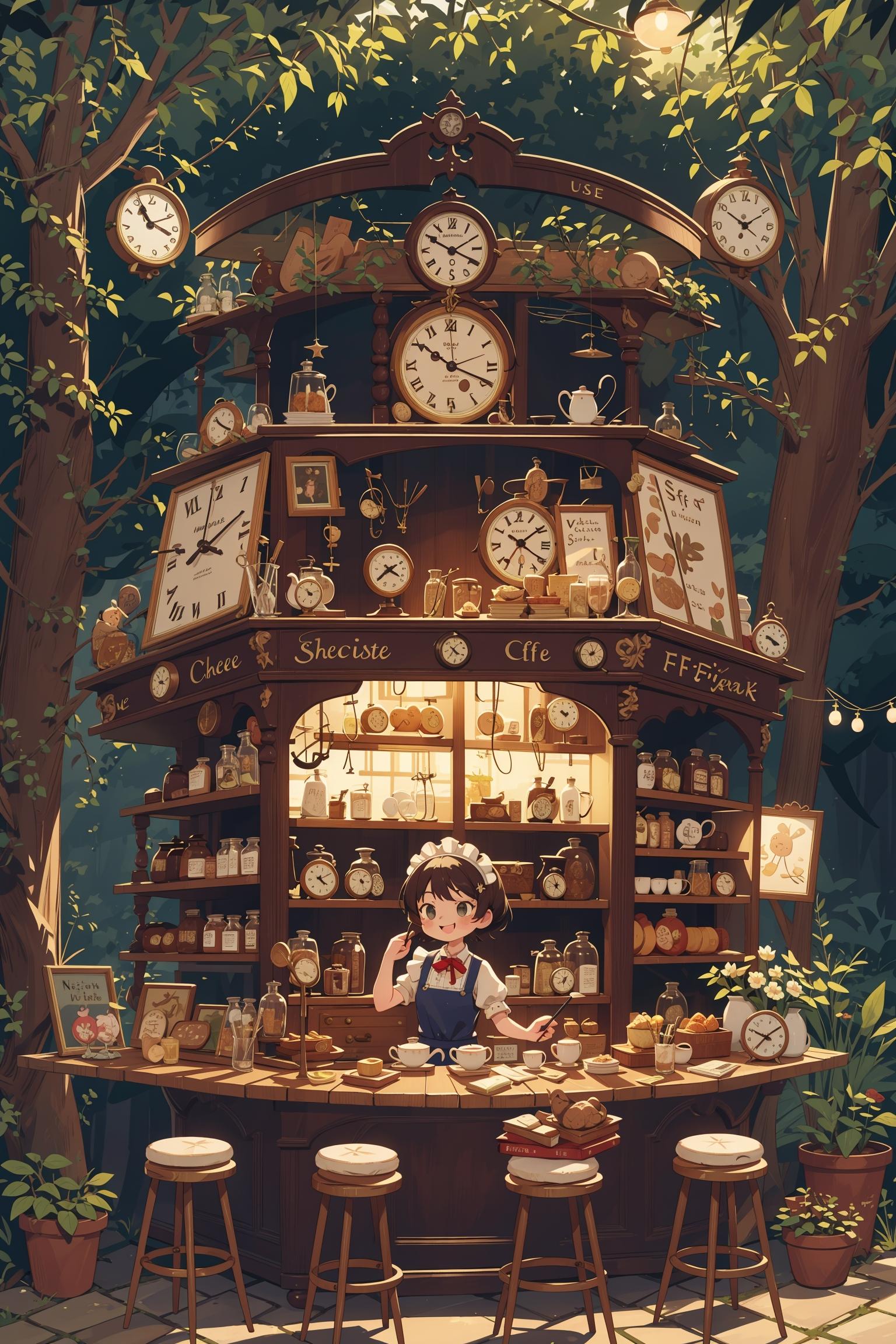 森の中の小さなカフェ