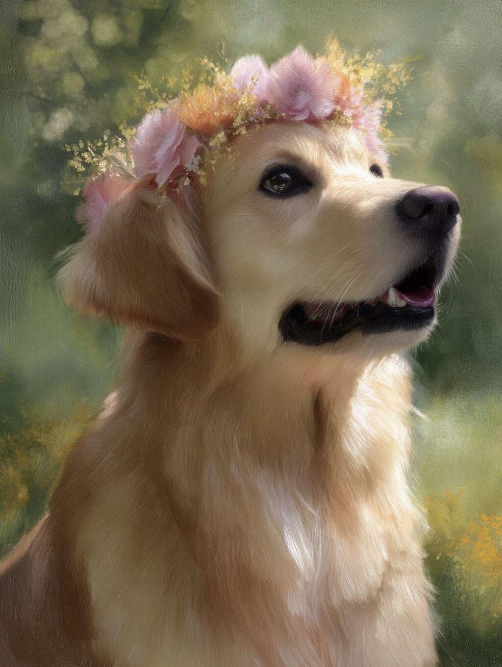 犬に花冠
