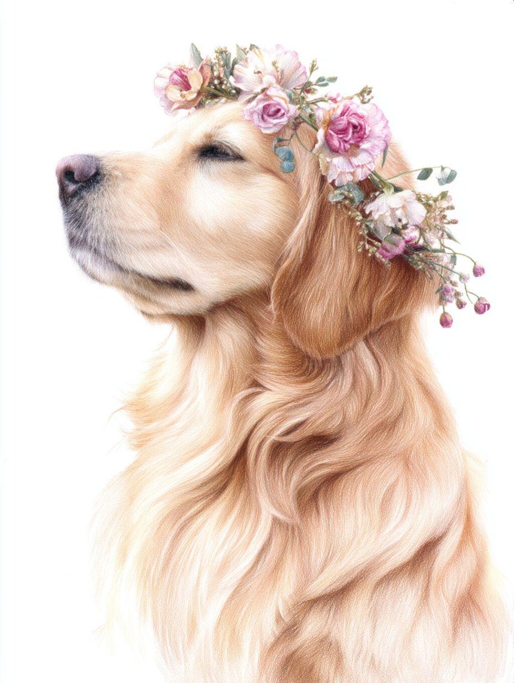 犬に花冠
