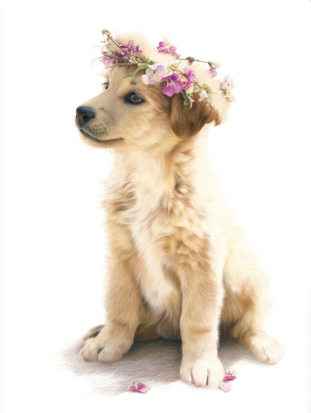 犬に花冠