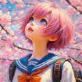 桜に目を奪われる 3枚目