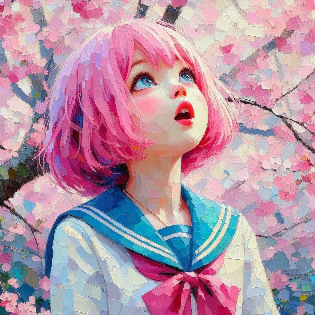 桜に目を奪われる
