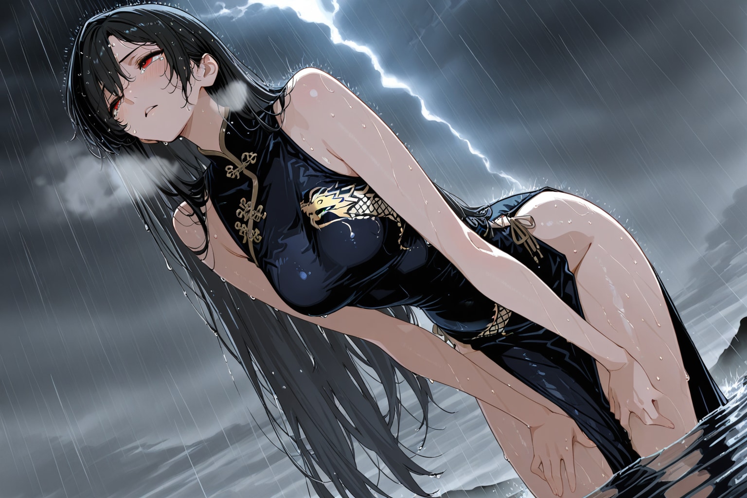 雨で涼む大人ししょちゃん