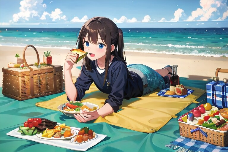 天気がいいので海へピクニック