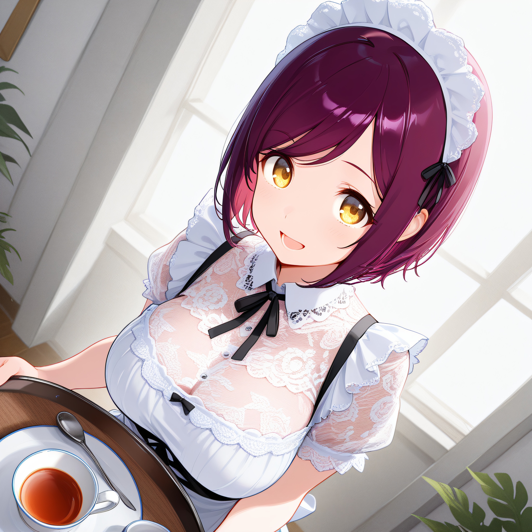 こんにちは（挨拶メイドの芽衣ちゃん） | の人気AIイラスト・グラビア