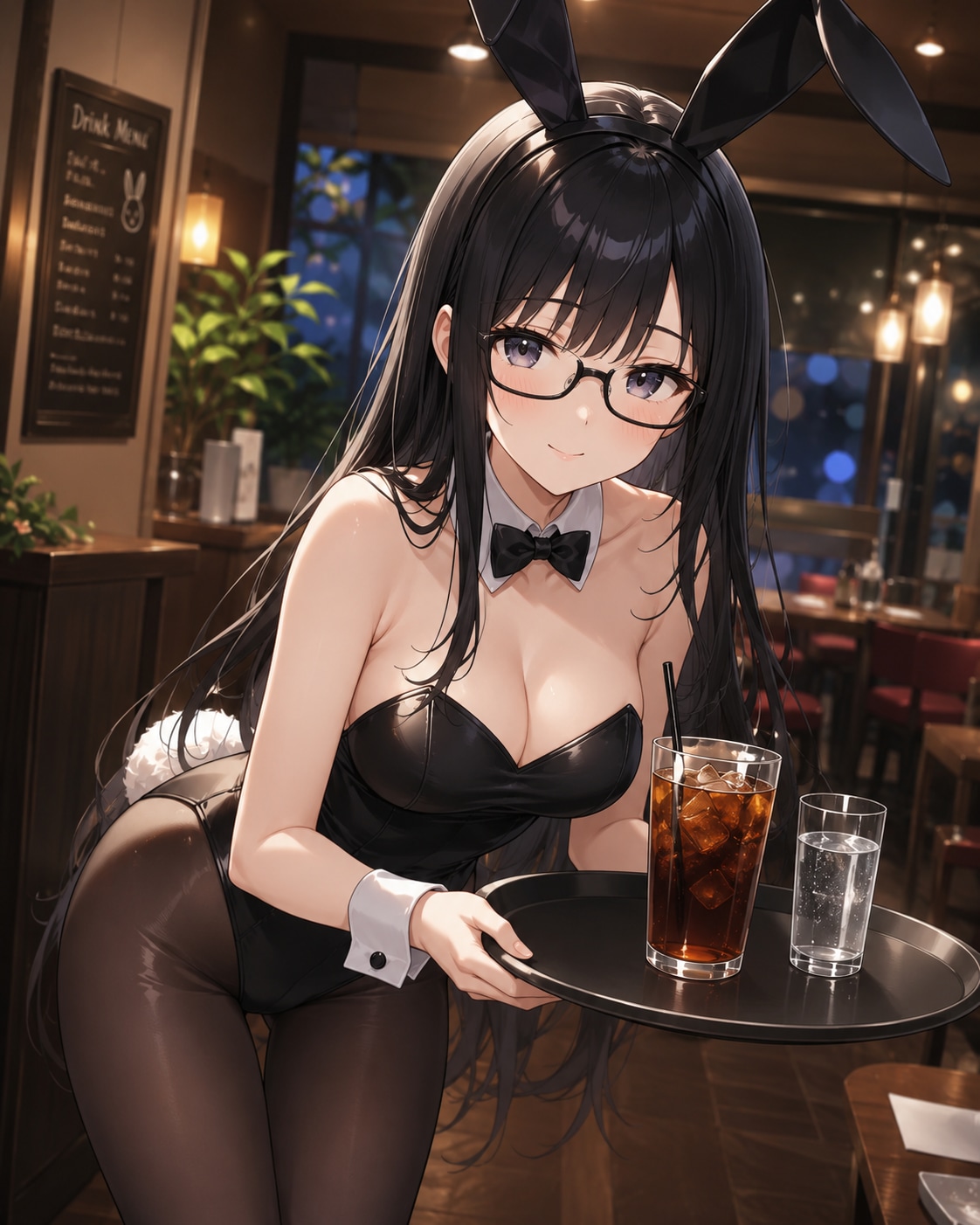 バニーガールと冷たい飲み物