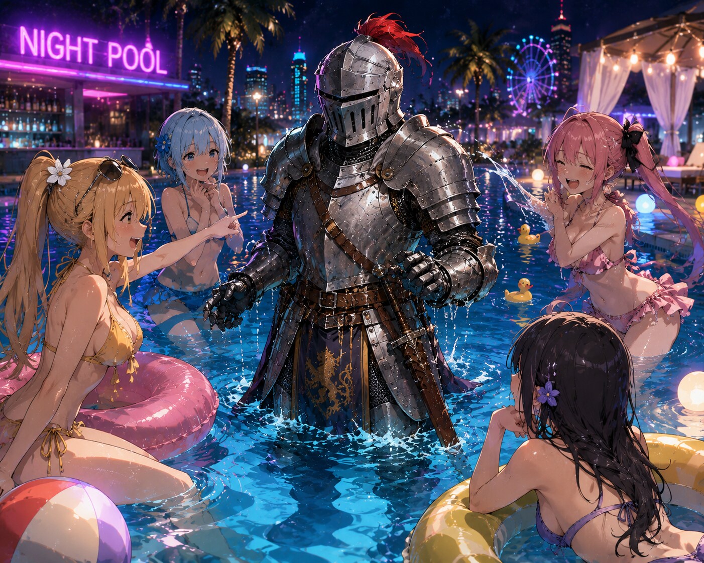 ナイトがプール