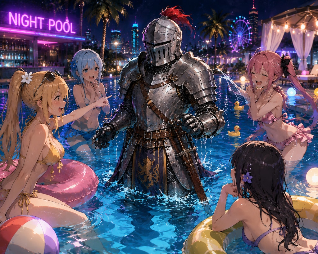ナイトがプール