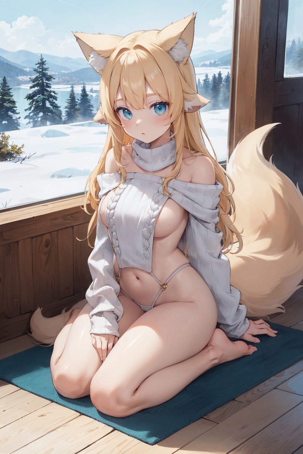 涼しげニットのケモ耳おんなのこ(hibiscusmix_3497)その２