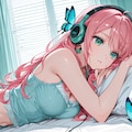 ヘッドフォンで音楽聴きながら... 2枚目
