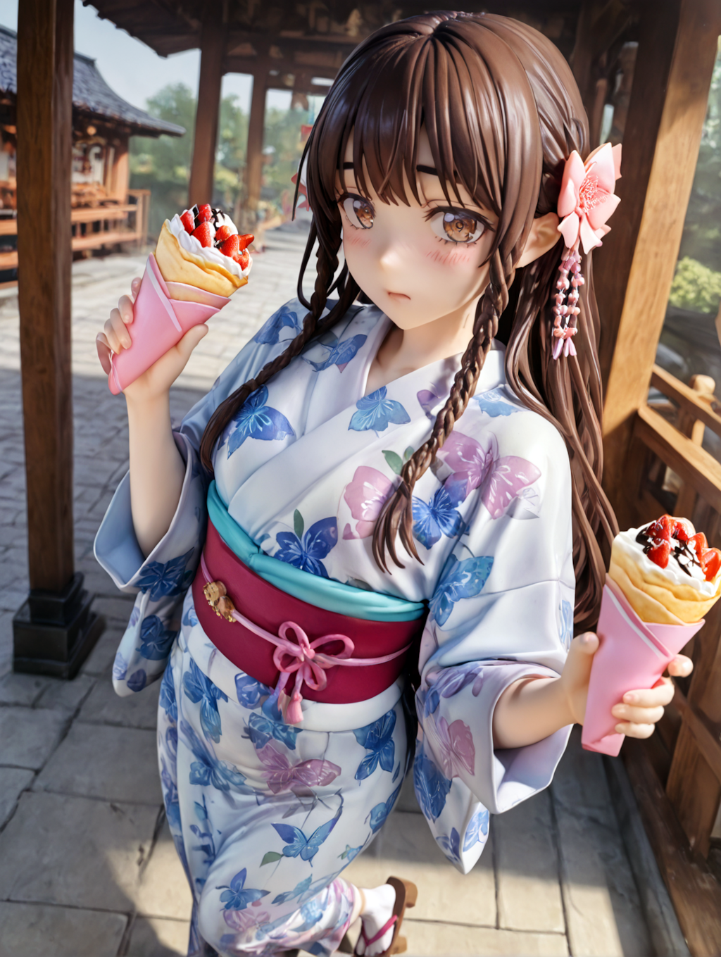 お祭りとクレープと巫女