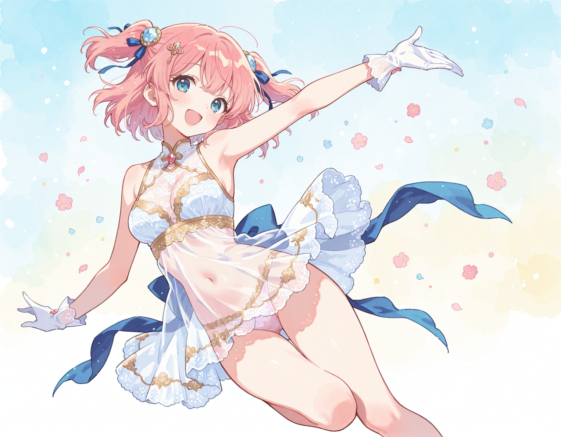 シースルードレスの少女