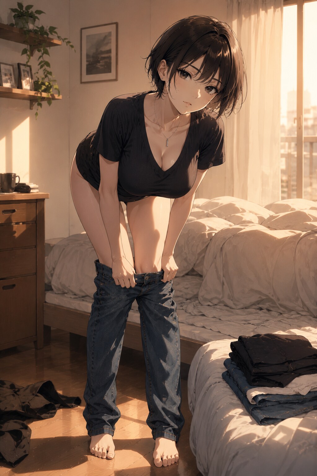 朝の支度(近所のお姉さん)