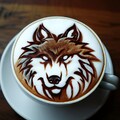 狼ラテアート🐺 8枚目