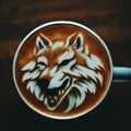 狼ラテアート🐺 7枚目