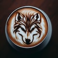 狼ラテアート🐺 3枚目