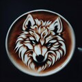 狼ラテアート🐺 6枚目