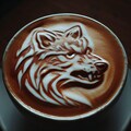 狼ラテアート🐺 5枚目
