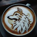 狼ラテアート🐺 4枚目