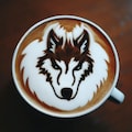 狼ラテアート🐺 10枚目