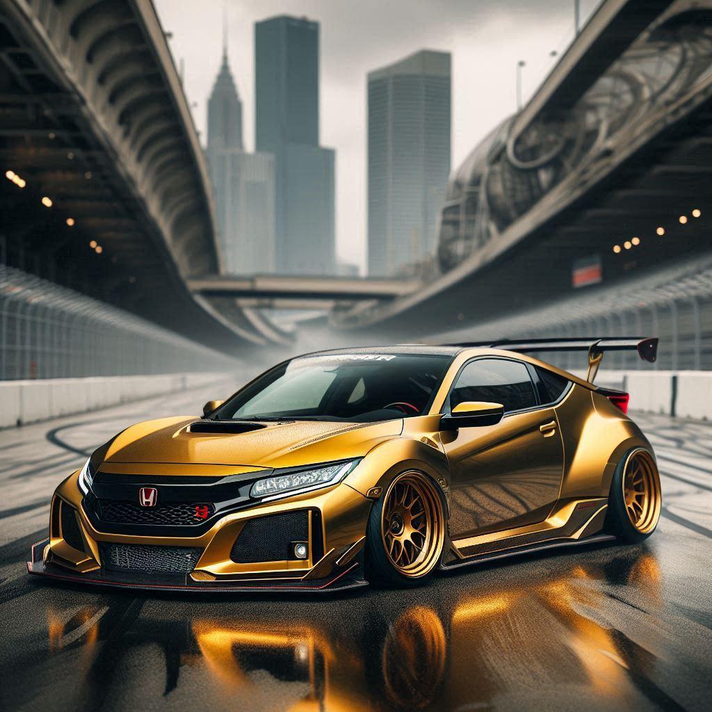 ゴールドカラーホンダCR-Zレーシングカー | の人気AIイラスト・グラビア