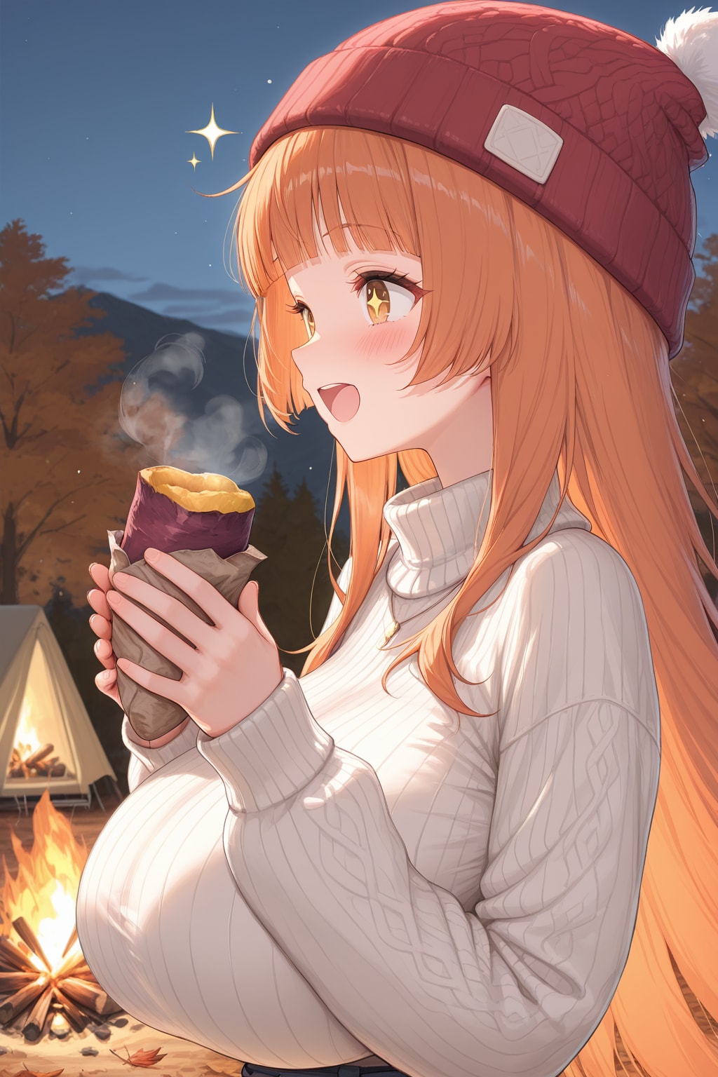 キャンプで焼き芋