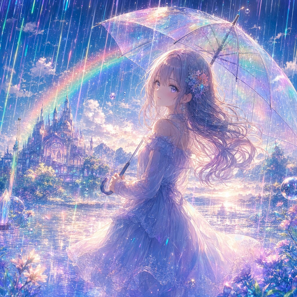 虹色の雨 | の人気AIイラスト・グラビア