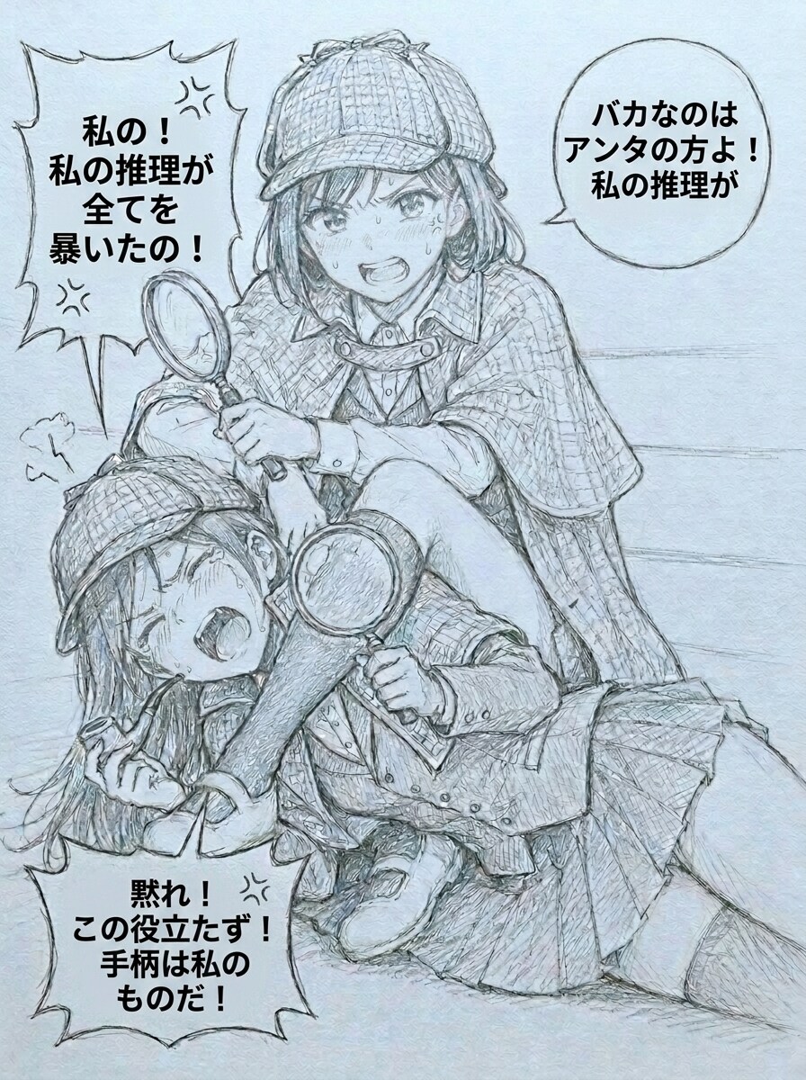 探偵JKプロレス漫画風