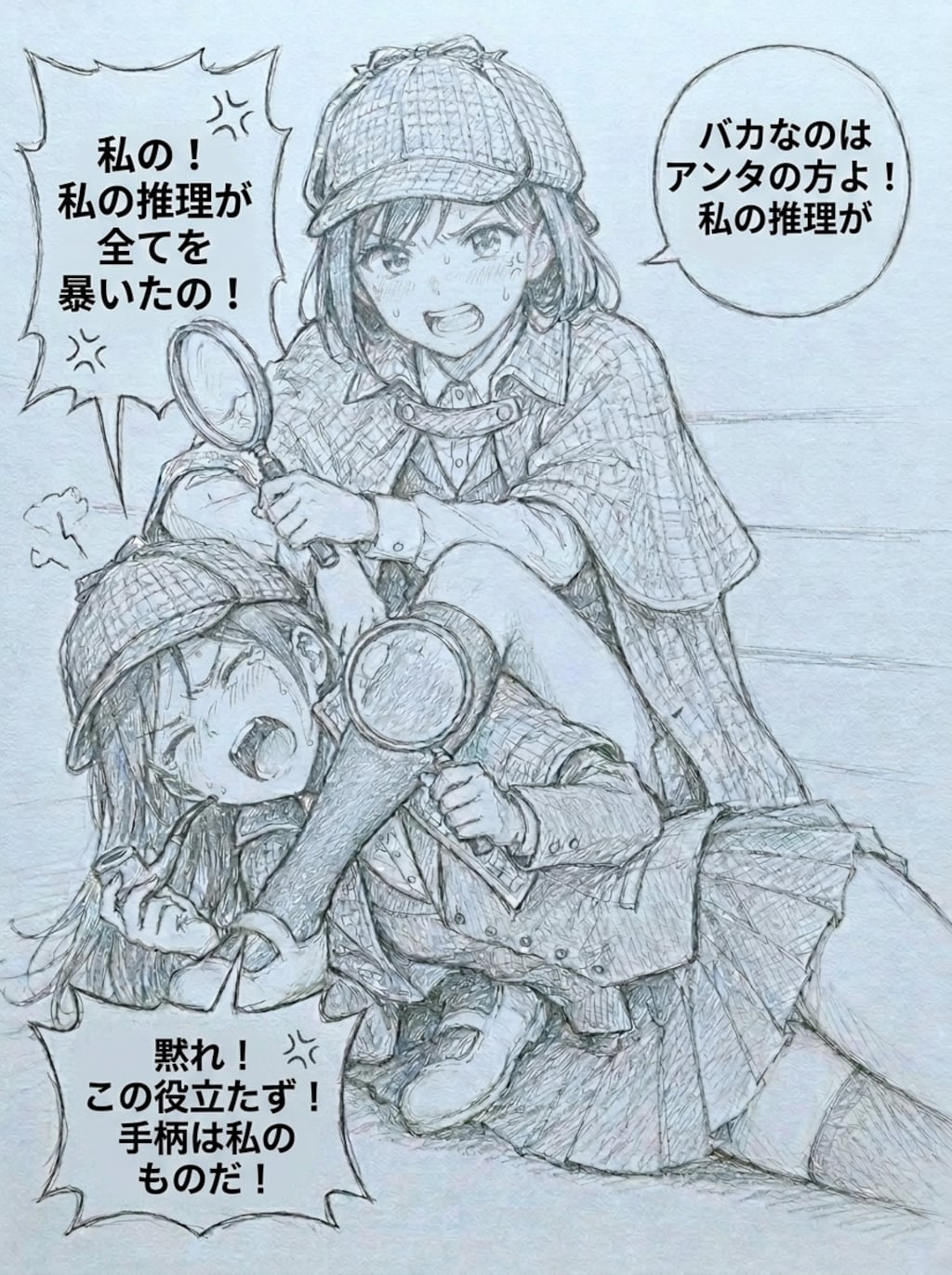 探偵JKプロレス漫画風