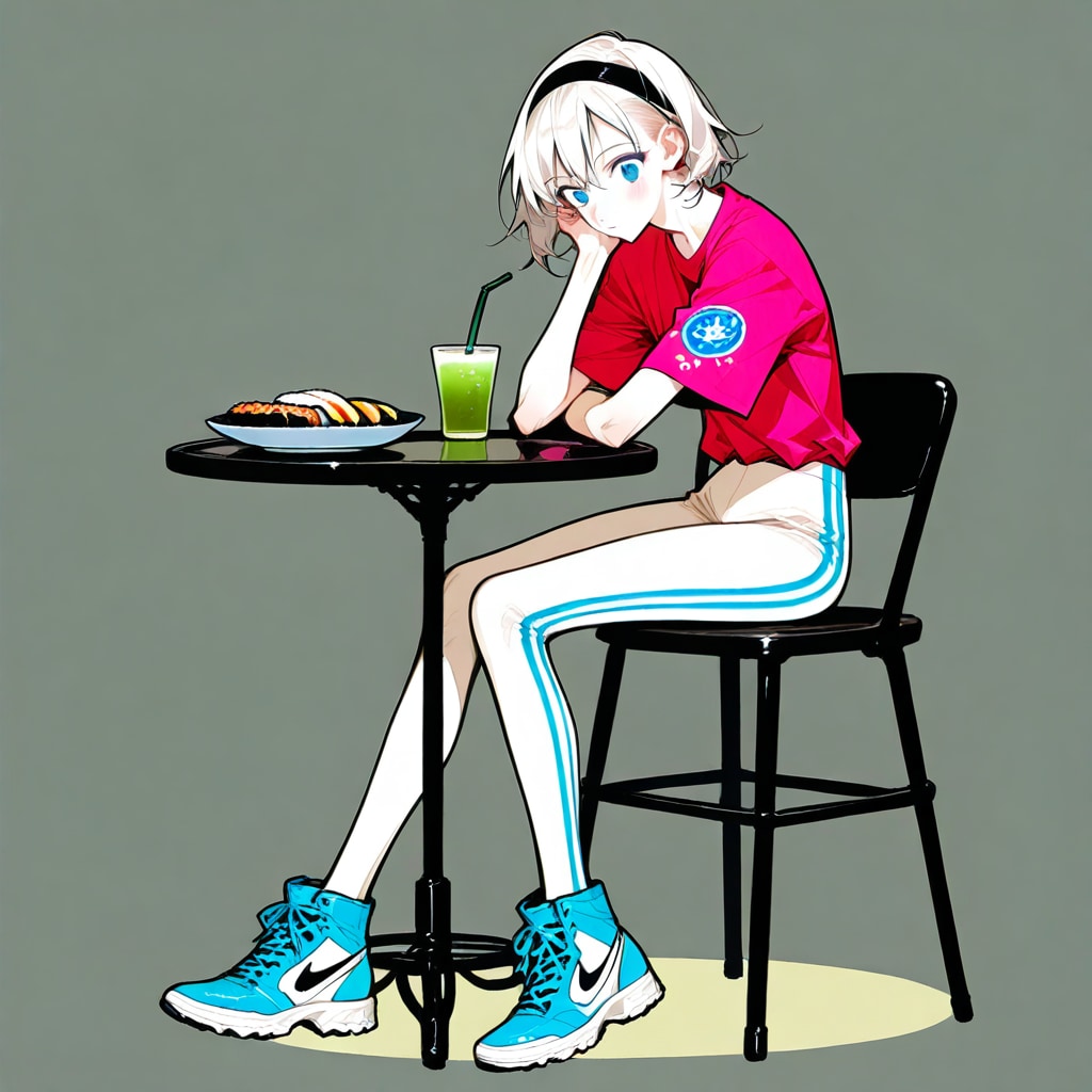 シンプルな寿司緑茶細身さん