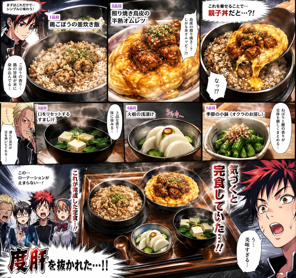 鶏ごぼうの釜炊き→親子丼　パート２