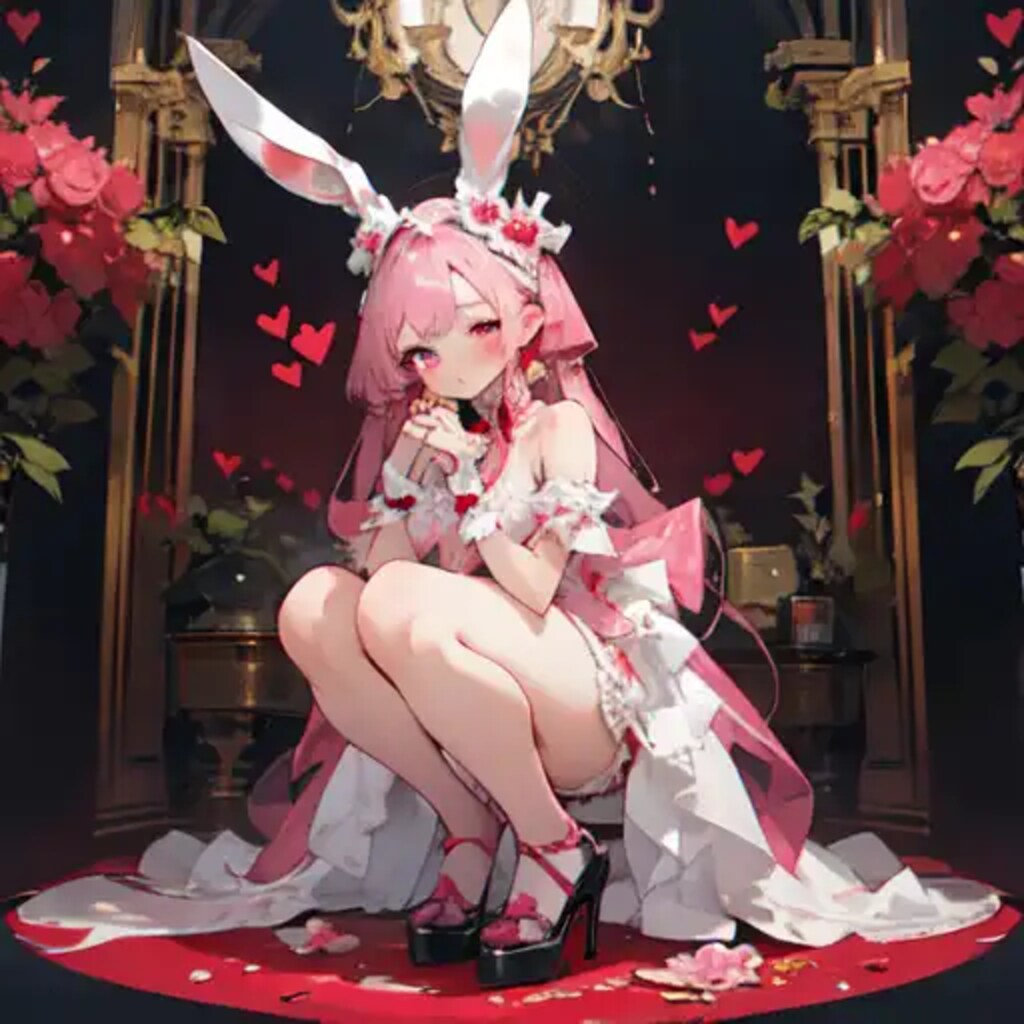 ウサギさん、ハートを飛ばす