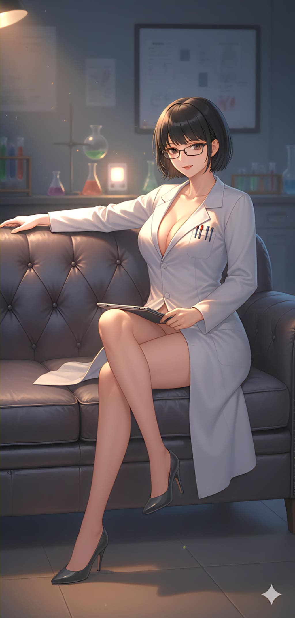 マナと夜の研究室