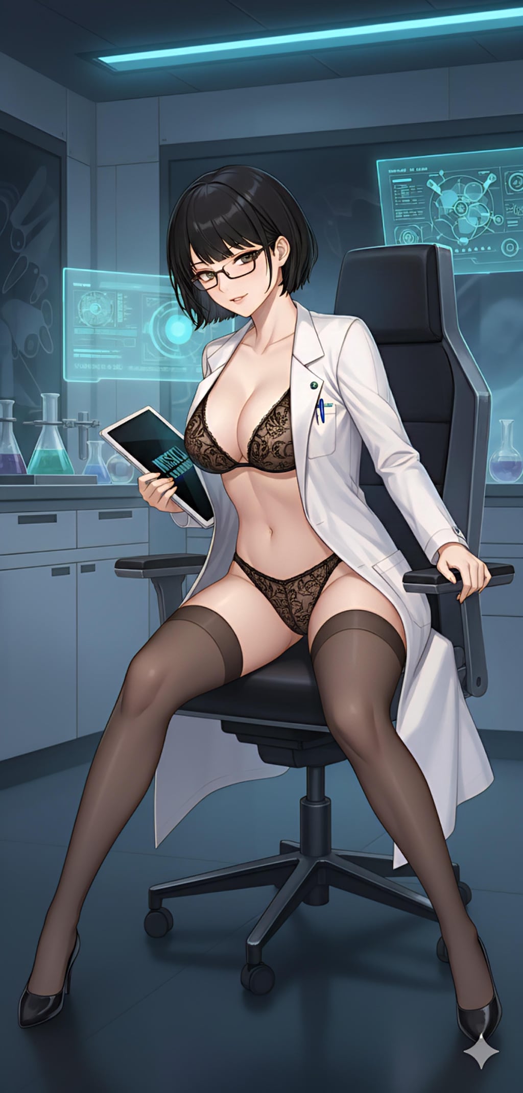 マナと夜の研究室