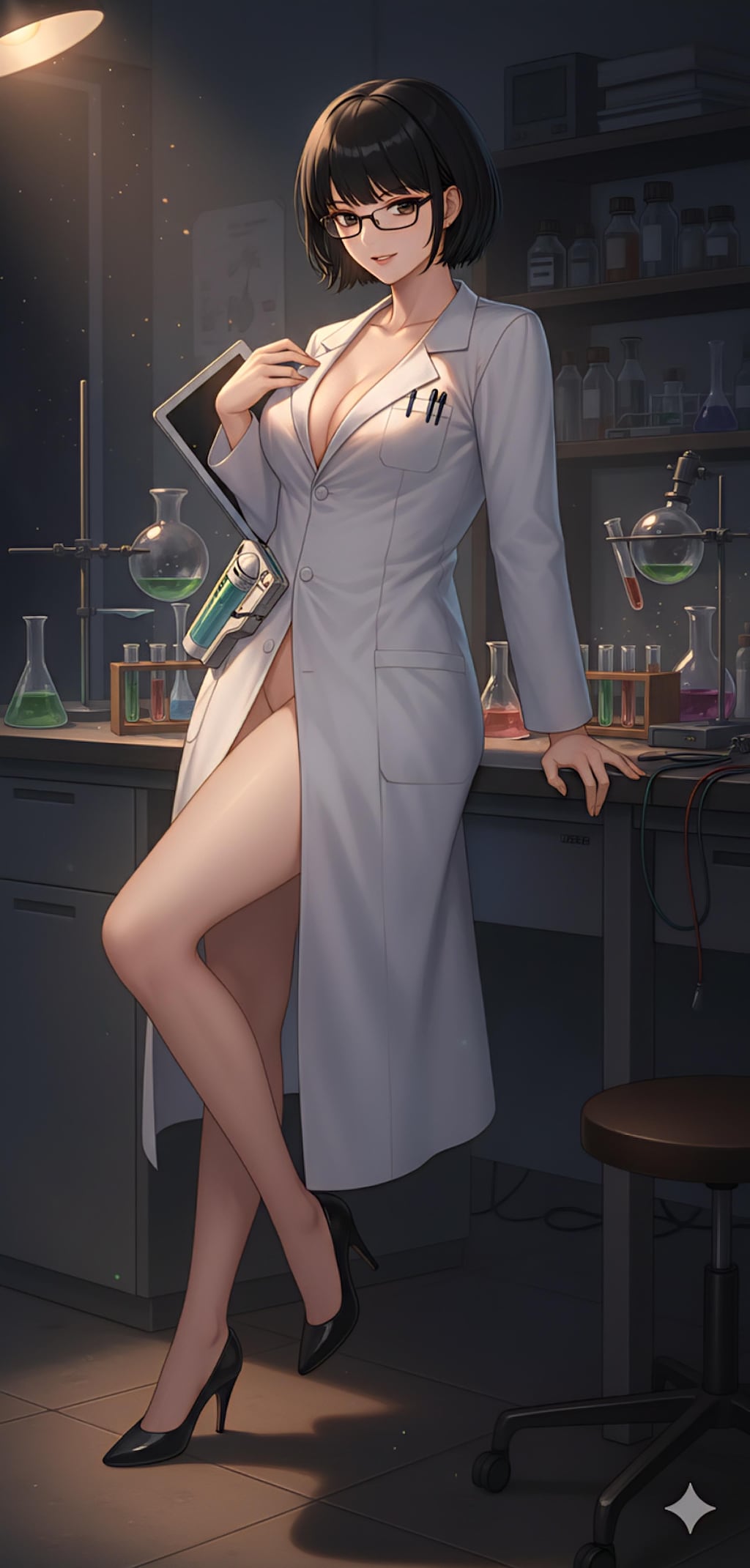 マナと夜の研究室