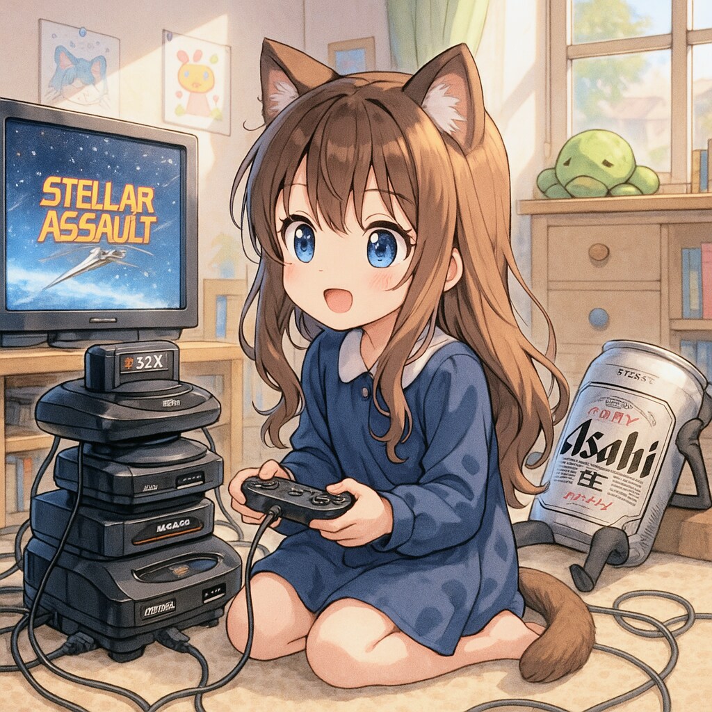 メガドラタワーで遊ぶ小さな女の子