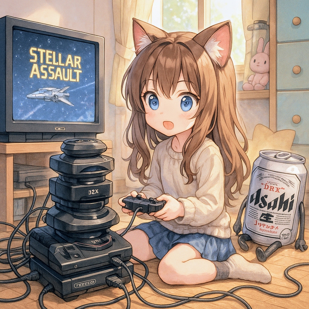 メガドラタワーで遊ぶ小さな女の子