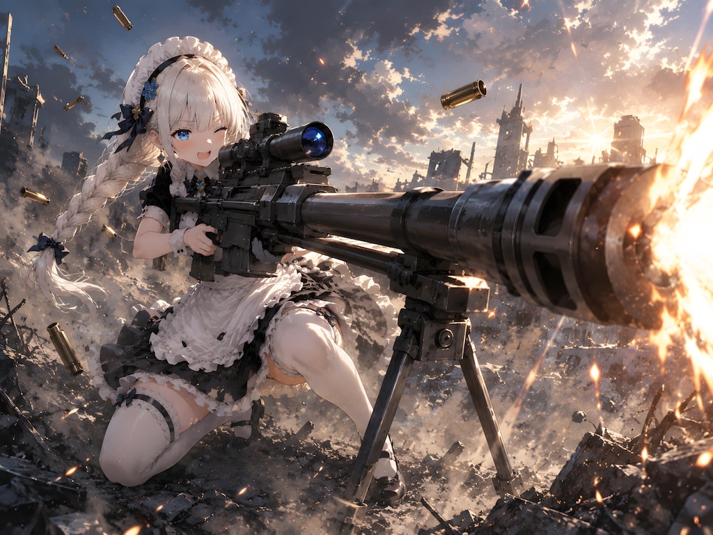 対戦車ライフルとメイドさん