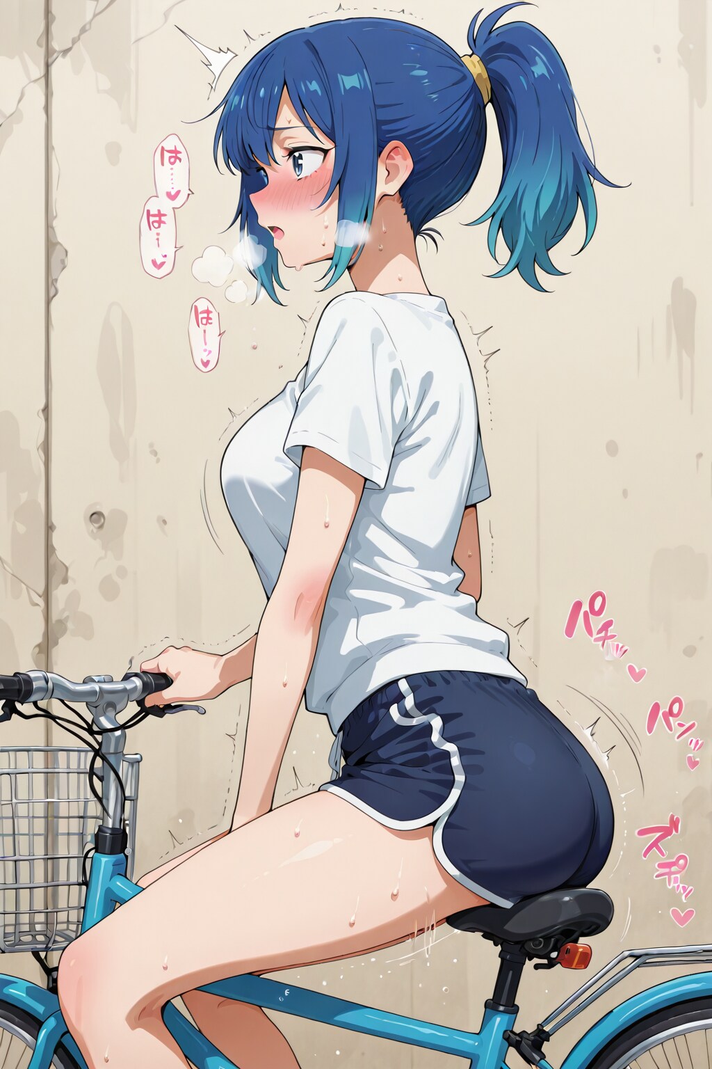 自転車のサドルに座る_TUDE