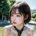 ラテックス水着でポロリ 4枚目