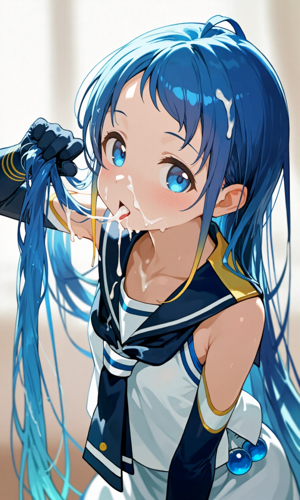 艦〇れ 五〇雨 髪コキ 髪射後のザーメン処理